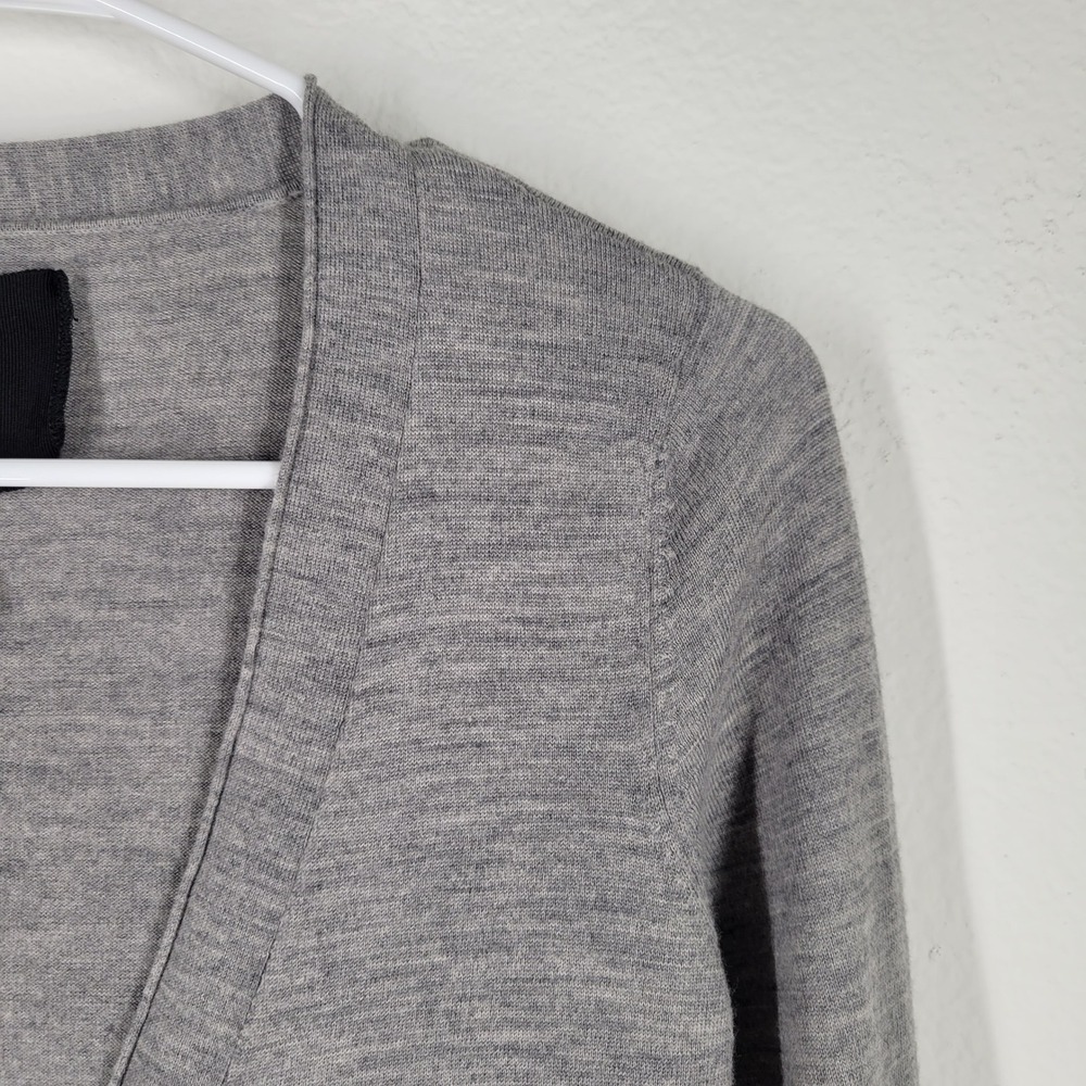 100% Wool Knit‎ Cardigan Womens Sz XS W&B Babydoll Minimalist Quiet Luxury - Picture 2 of 7